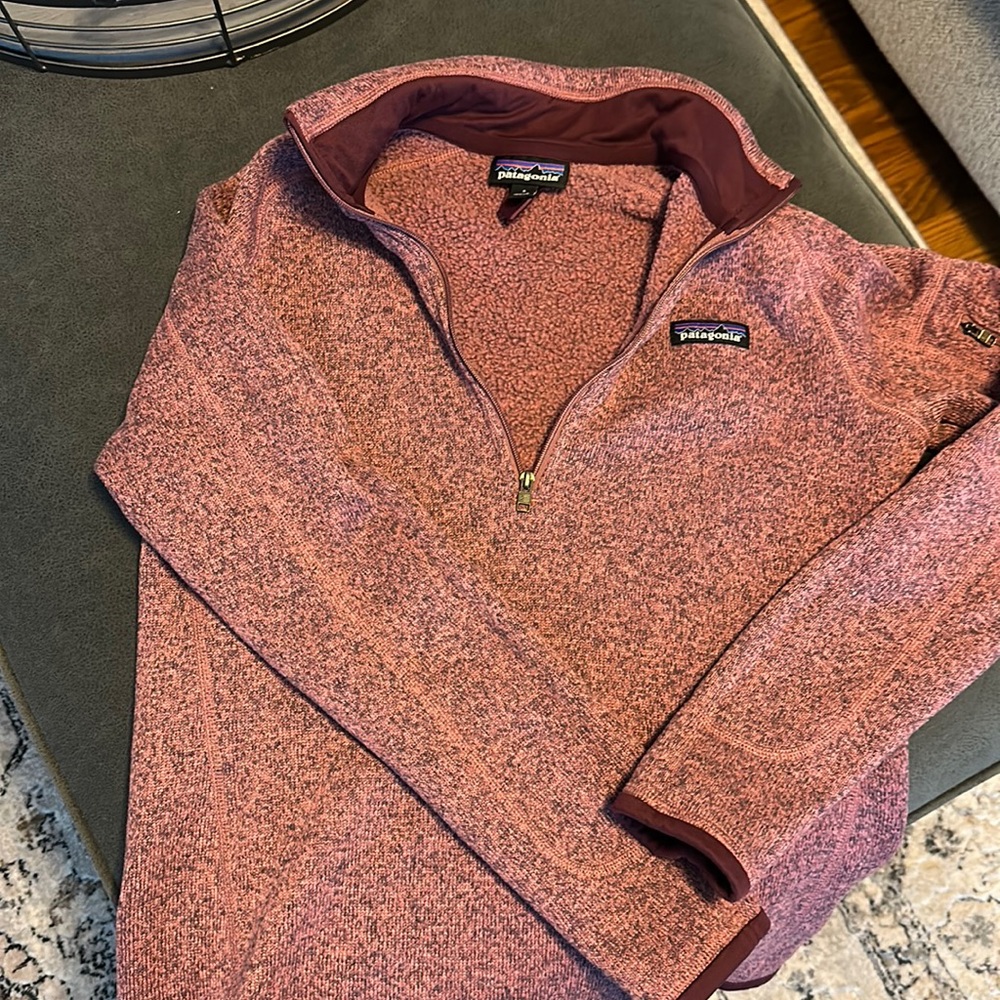 Patagonia Better Sweater Quarter Zip Womens Small Maroon Fleece Lined